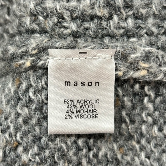 MASON Grey Knitted Wool Sweater with long sleeves in Women's Size Medium - Picture 5 of 6